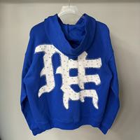 Sweat-shirts de luxe pour hommes avec strass thermocollés, imprimé lettres, à capuche zippée, style streetwear, collection Mixed Emotion