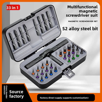 Kit de tournevis à cliquet magnétique 33 en 1 avec embouts S2 haute dureté, outil de réparation professionnel pour la maison et le bricolage, coffret pour hommes