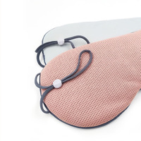 2025 meilleur masque pour les yeux de voyage occultant doux suspendu oreille couverture pour les yeux avec sangle élastique glace soie tricot technique de sommeil couleur noire