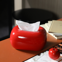Boîte à mouchoirs rouge moderne roman mignon tiroir à mouchoirs en céramique pour la maison salon décoration de table