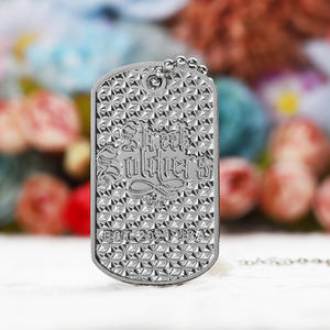 Модная уличная одежда, стильная металлическая бирка из цинкового сплава, цепочка, серебряное ожерелье с двухсторонним тиснением в стиле хип-хоп, Мужская собачья бирка - Product Image 2