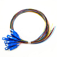 Câble à pigtail en fibre optique LC SM G652D G657A 0,9 mm 12 fibres colorées SC/UPC 900 µm monomode 12 cœurs SC/APC 2 m Simplex