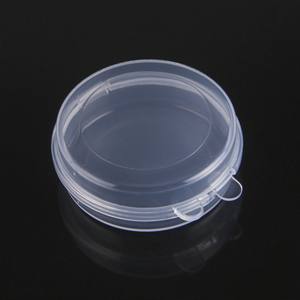 Caja redonda de plástico transparente para guardar joyas con tapa, para pendientes, aretes, anzuelos, botones de perlas, estuche organizador de 44mm de diámetro - Product Image 3