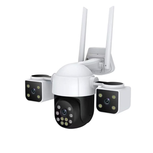 12MP กล้องนิรภัยกลางแจ้ง6K มุมมองแบบพาโนรามา3เลนส์3 PTZ 360 ° มุมที่ไม่ตายกล้อง CCTV ติดตามอัตโนมัติกล้อง WiFi - Product Image 4