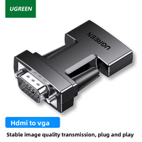 Adaptateur HDMI 1.4 vers VGA UGreen 1080P/60Hz, connecteur nickelé, compatible avec ordinateur de bureau, ordinateur portable, projecteur HDTV, matériau ABS noir