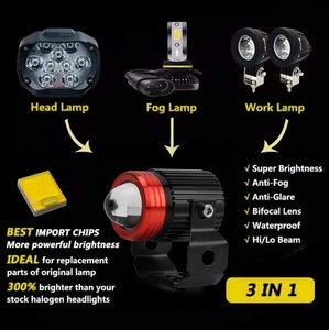 Sistema de Iluminación con Chip 3570, Luces LED Dobles Blancas y Amarillas <span class=keywords><strong>para</strong></span> Motocicleta, Luces Antiniebla <span class=keywords><strong>Mini</strong></span> <span class=keywords><strong>para</strong></span> Conducir - Product Image 5