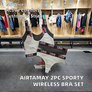 ชุดชั้นในสตรี Airtamay แบบ 2 ชิ้น ดีไซน์เก๋ ยกกระชับทรงสวย ชุดบิกินี่กีฬา แห้งเร็ว ระบายอากาศได้ดี ช่วงเอวกระชับ - Product Image 2