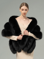 Cape en fourrure de renard à la mode pour femmes, poncho en fourrure véritable naturelle, veste, manteau, châle triangulaire teinté pour les mariages, les fêtes, le coton décontracté