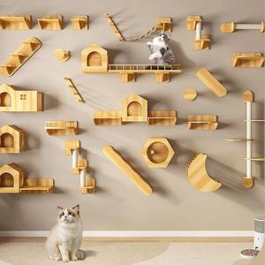 thumbnail image 2 of Navaris Wall Mounted Cat Shelves With Sisal Mats - Set Of 3 2 of 10