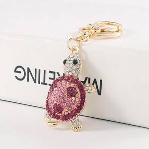 Exquis Nouvelle Arrivée Tortue Porte-clés avec Strass Étincelants Adorable Petit Sac Accessoires et Charmant Animal Pendentif Cadeaux - Product Image 6