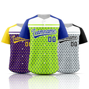 Maillot de baseball personnalisé à manches courtes, trois couleurs, imprimé All Star, 100 % polyester, grandes tailles pour adultes, uniforme d'équipe - Product Image 2