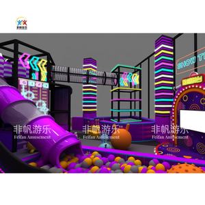 Aire de jeux intérieure pour enfants de grande hauteur, aire de jeux intérieure de haute qualité, parc de jeux commercial attrayant et doux avec éclairage LED - Product Image 4