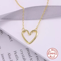 ODM 925 Sterling Silver 18k Plaqué Or Bijoux Coeur Pendentif Collier Bijoux de Mode Colliers Couple Collier pour Femmes