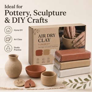 Lot de 3 pâtes à modeler en <span class=keywords><strong>poterie</strong></span>, séchage à l'air, cuisson au four, terre cuite beige et blanche, pour sculpture DIY, OEM, avec boîte cadeau kraft - Product Image 4
