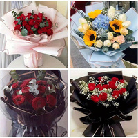Papier d'emballage de fleurs de luxe Qibai Nouvel emballage imperméable de couleur unie pour la fête et la Saint-Valentin pour les autocollants et l'artisanat