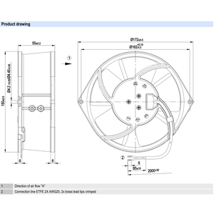 Ventiladores axiales ebmpapst W2S130-BM03-11 de 130 mm, 46 W, 230 V CA, ventiladores eléctricos, ventiladores para aire acondicionado, ventiladores axiales de refrigeración, ventiladores para enfriadores. - Product Image 3
