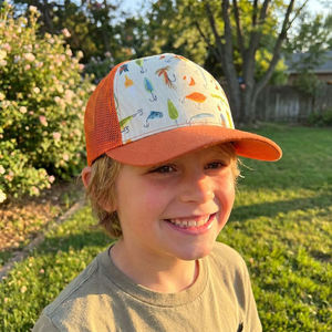 Two Tone Mesh <b>Kids</b> Trucker <b>Cap</b> Embroidered Youth Fishing Hat Breathable Outdoor Boys Mesh <b>Baseball</b> <b>Cap</b> - Product Image 1