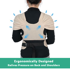 Porte-bébé enveloppant avec 2 boucles réglables, facile à <span class=keywords><strong>porter</strong></span>, écharpe porte-bébé pour <span class=keywords><strong>nouveau</strong></span>-<span class=keywords><strong>né</strong></span> à tout-petit, 8-35 lb, porte-bébé noir - Product Image 3