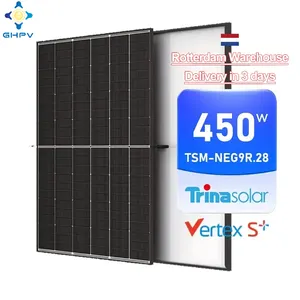 最优惠价格天合顶点 + 425瓦黑色框架太阳能电池板Tsm-Neg9R.28 425瓦太阳能电池板家用欧盟鹿特丹股票太阳能电池板