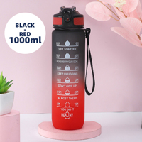 Bouteille d'eau sportive de 1 L (32 oz) sans BPA en Tritan PC avec marqueur de temps et paille intégrée pour la gym et le fitness