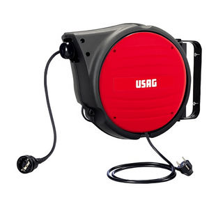 Enrollador de cable de extensión Usag de 10 m y 230 V con enchufe y toma de corriente para uso en exteriores - Product Image 2