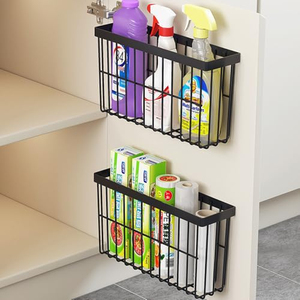 Lot de 4 supports adhésifs muraux pour couvercles de contenants alimentaires, gobelets et tasses, organisateur de cuisine et salle de bain - Product Image 1