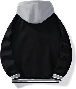 Chaqueta Varsity Vintage Personalizada con Logotipo para Hombre, Sudadera Oversize Estilo Urbano, Chaqueta de Béisbol Unisex con Parches de Forro Polar, Fabricación OEM - Product Image 3