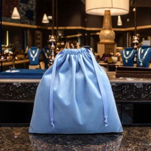 Wholesale Luxury Velvet Drawstring Bag Fabric for Hair Dryer Luxury Underwear <b>Coat</b> <b>Storage</b> Dust Flannel Pouch <b>Shoes</b> Candles - Product Image 4