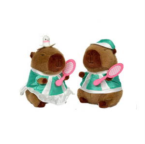 8 Inch Super Soft Claw Machine Capybara Plush Toy Basketball Badminton Sports Bear Doll Soccer Playing Capybara - Product Image 1