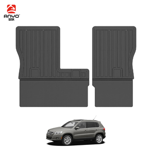 Alfombrillas 3D para Todo Clima para Vehículos, Alfombrillas Antiarañazos para el <span class=keywords><strong>Interior</strong></span> del Automóvil, para Volkswagen VW Tiguan 2009-2017, Alfombrillas para Asientos Traseros y Maletero - Product Image 1