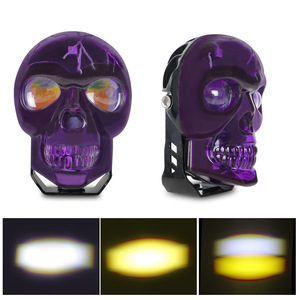 Qidewin Purple Skull <b>Spotlight</b> 12V LED IP67 Motorcycle Lighting System - Product Image 3