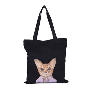 Customized Logo Printed Recycle <b>Black</b> Cotton Canvas Tote Shopping <b>Bags</b> with Zipper - Product Image 1