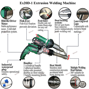 ปืนเชื่อมพลาสติกแบบอัตโนมัติชนิดมือถือสำหรับงานอัดรีด HDPE Geomembrane และท่อ PP กำลังไฟ 3600 วัตต์ พร้อมระบบทำความร้อนคู่ - Product Image 4