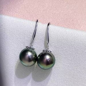 Accesorios de Perlas DIY, Bandeja Vacía para Pendientes de Plata S925 con Cuentas Redondas de 9-12 mm, Joyería de Plata de Moda, Gancho para Pendientes, Modelo 22565DIY - Product Image 1