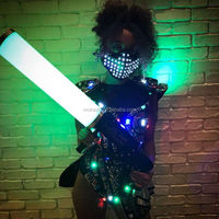Halloween Led Robot Costume Lumineux Casque Dancerwear Robot costume pour Fête DJ Disco Discothèque