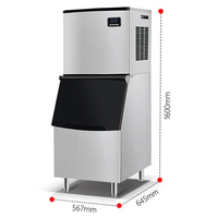 Machine à glaçons commerciale autonome 250 kg/jour, refroidissement par air, commande tactile, capacité de stockage 220 kg pour hôtels, usines de boissons, supermarchés