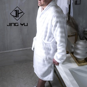 Fournisseur de peignoirs d'hôtel, peignoir en peluche confortable à col en V personnalisé, peignoir 100% coton unisexe - Product Image 4