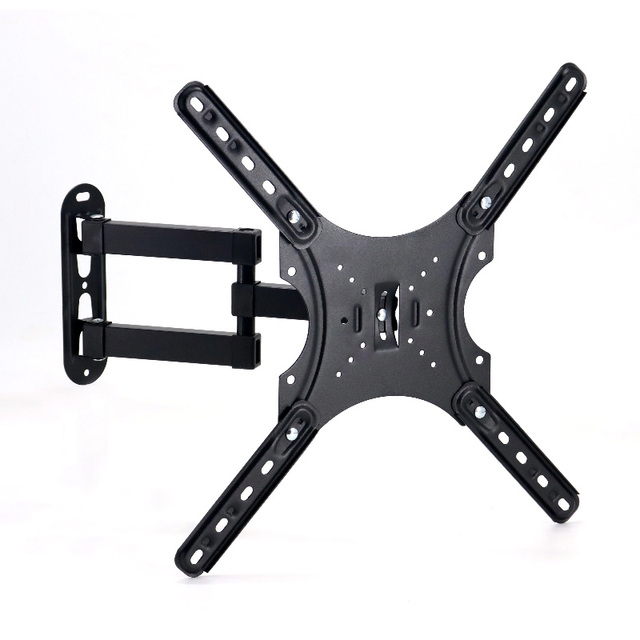 Full Motion TV Wall Mount with VESA 400*400 Extendable Steel Arm Adjustable Rack Bracket Recessed TV Mount