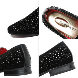 Mocassins à bout aile de diamant grande taille pour homme en PU noir, chaussures décontractées et de cérémonie - Product Image 6