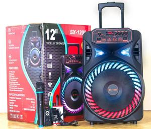 <span class=keywords><strong>SX</strong></span>-1205 Altavoz Portátil de 12 Pulgadas con Luces de Baile, Subwoofer Inalámbrico Bluetooth para Exteriores, Altavoz para Fiestas, <span class=keywords><strong>DJ</strong></span>, Karaoke en Casa con Micrófono - Product Image 4
