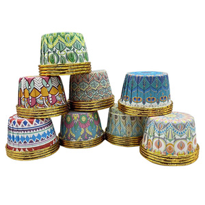 Bohemian Style Cake Cups Gold Foil Lined Thickened Oven Safe For Baking Pastry Packaging 50pcs - Product Image 4