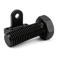 Vis hexagonale robuste en acier oxydé noir avec support de fixation en acier, assemblage de fixation à filetage grossier pour châssis automobile