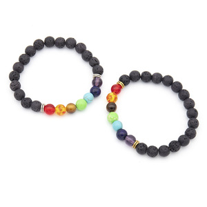 Pulsera curativa de piedra de ojo de tigre de alta calidad, fábrica al por mayor, pulseras de piedra volcánica coloridas, Pulseras de Moda - Product Image 6