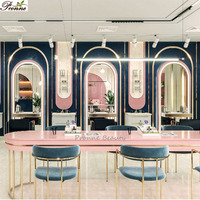 Meubles de salon de beauté, salon de beauté, chaise de pédicure rose unique avec ensemble de table de manucure