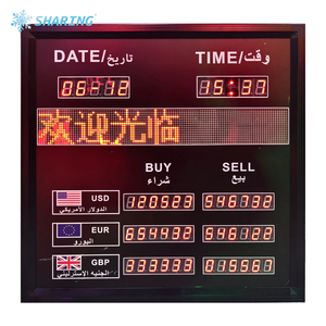 Pantalla LED Profesional para Mostrar la Tasa de <span class=keywords><strong>Cambio</strong></span> de Múltiples Divisas, Pantalla Digital de Bancos para Mostrar la Tasa de <span class=keywords><strong>Cambio</strong></span> de Forex con Fecha, Hora y Mensaje de Bienvenida - Product Image 3