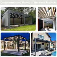 Pérgola Motorizada de Lujo Personalizada de 3x3m con Techo de Aluminio, Persianas para Tragaluz, Iluminación Circular y Recubrimiento en Polvo con LED