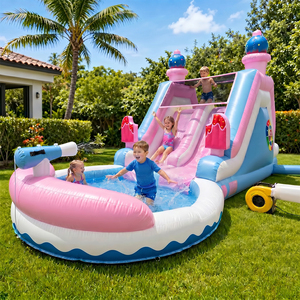 <span class=keywords><strong>Toboggan</strong></span> <span class=keywords><strong>aquatique</strong></span> gonflable pour enfants <span class=keywords><strong>avec</strong></span> piscine à jets d'eau et jeu de cible, en PVC, pour usage commercial, parc <span class=keywords><strong>aquatique</strong></span> gonflable pour fêtes en extérieur dans la cour - Product Image 6