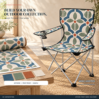 Chaise d'extérieur robuste et portable avec accoudoirs, porte-gobelet et motif de logo personnalisé pour cour et patio – Vente en gros