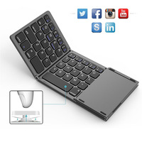 Keyboard Lipat dengan Touchpad, Keyboard Nirkabel Portabel Isi Ulang untuk iPad iOS Android Windows Tablet PC