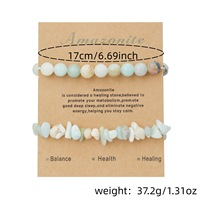 Pulsera de Moda al por Mayor, Pulsera Hecha a Mano con Cuentas de Piedra Natural, Pulsera de Piedra Triturada de Cristal Irregular, Juego de 2 Piezas, Joyería